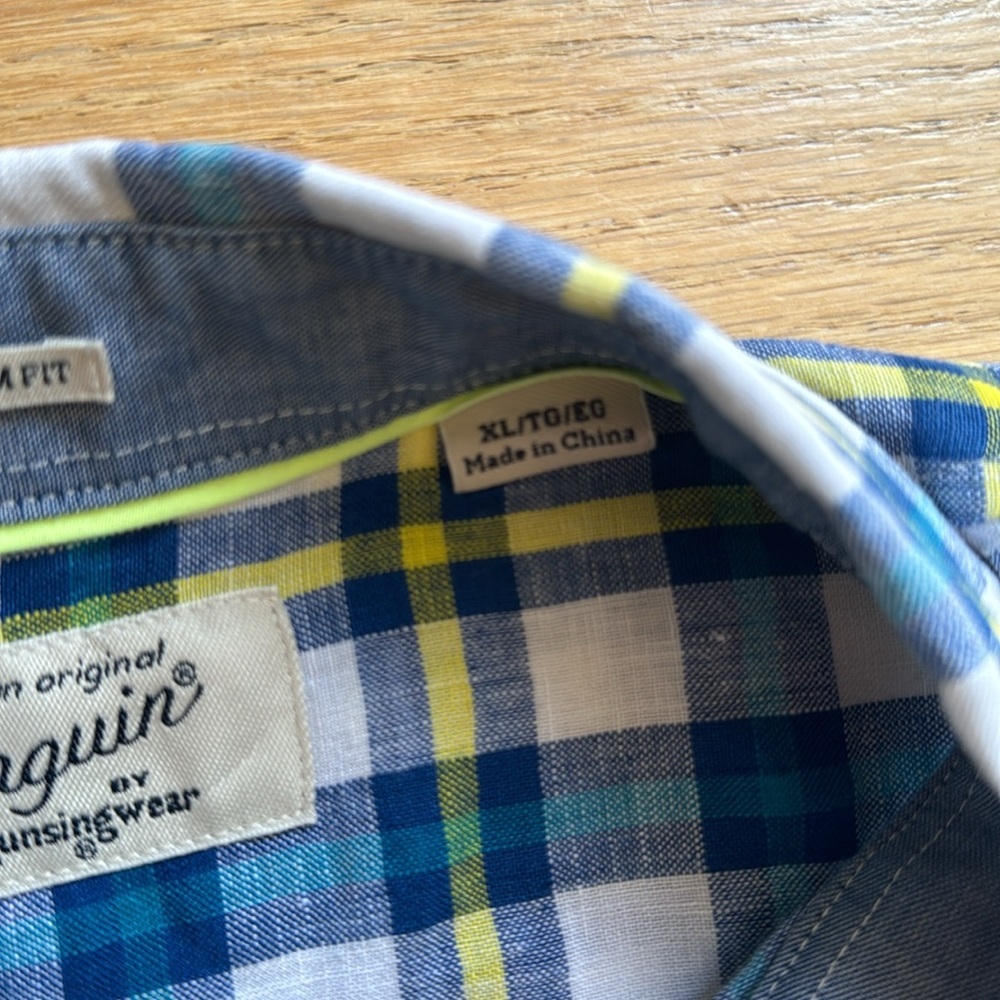 Penguin Linen Button Down Shirt Men’s Size Xl Euc - image 4